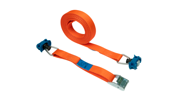 2-part tension strap with clamping lock 175 daN neon orange